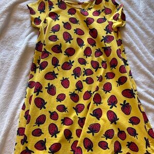 Hanna Andersson Yellow Dress with Red Strawberry Pattern